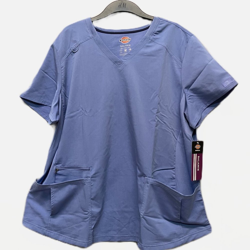 NWT! Dickies Womens V-neck Top 3XL BLUE